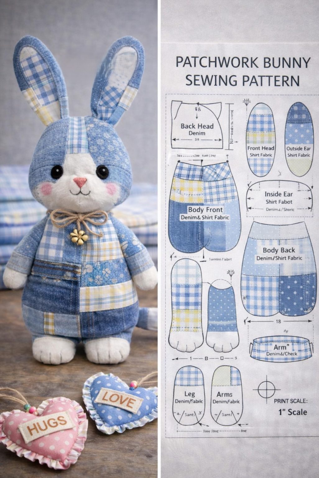 Patchwork Bunny Sewing Pattern